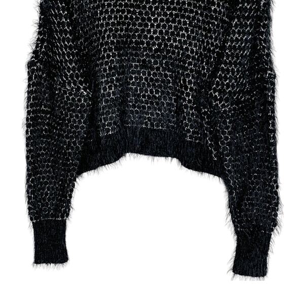 Modcloth M Nipping at Your Nose Cropped Sweater Metallic Black - Picture 5 of 8